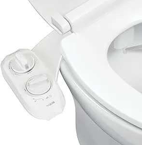 LUXE Bidet NEO 120 Plus - Only Patented Bidet Attachment for Toilet Seat, Innovative Hinges to Clean, Slide-in Easy Install, Advanced 360° Self-Clean, Single Nozzle, Rear Wash (Rose Gold)