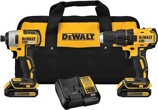 DEWALT 20V MAX Power Tool Combo Kit, Cordless Power Tool Set, 2-Tool with 2 Batteries and Charger Included (DCK277D2)