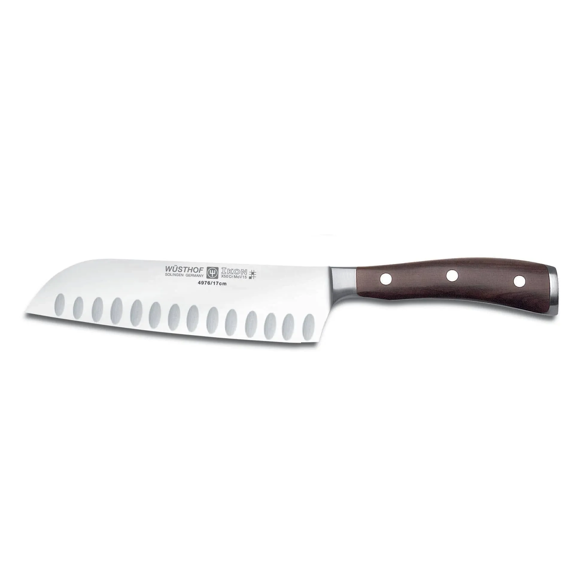 Wusthof Ikon 7" (17cm) Santoku Hollow Edge