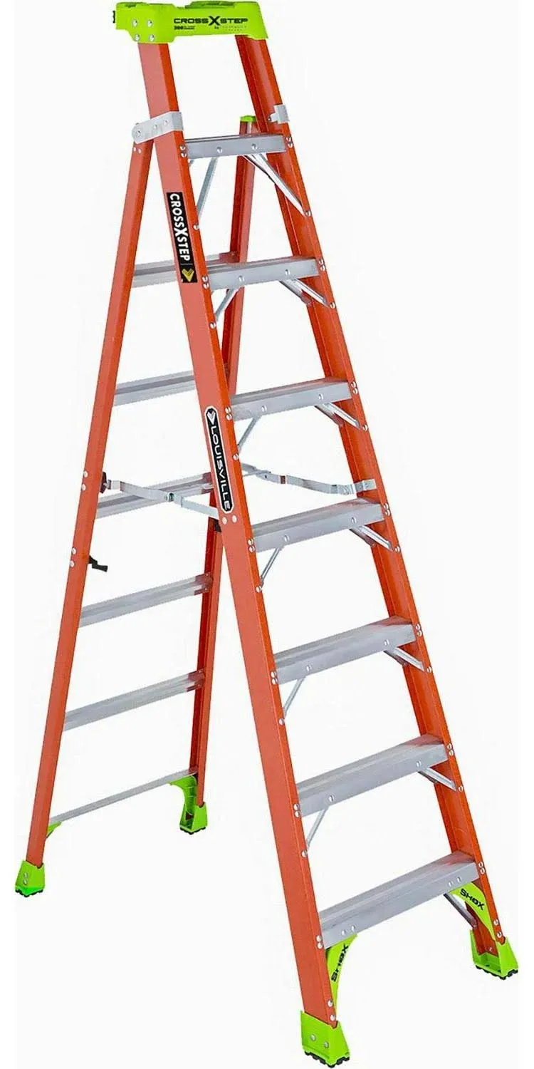 Louisville Ladder FXS1508 8 ft. Fiberglass Cross Step Ladder, Type IA, 300 lbs