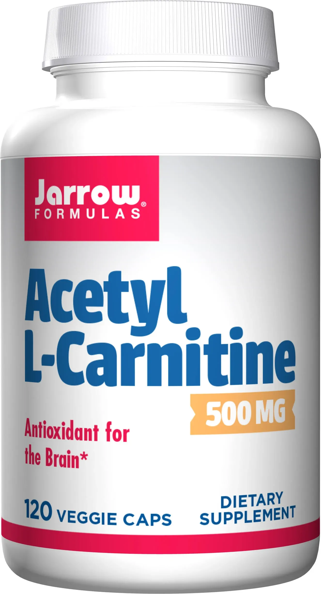 Jarrow Formulas 乙酰左旋肉碱 500 毫克,膳食补充剂,氨基酸支持大脑健康和抗氧化剂,120 粒素食胶囊,120 天供应量
