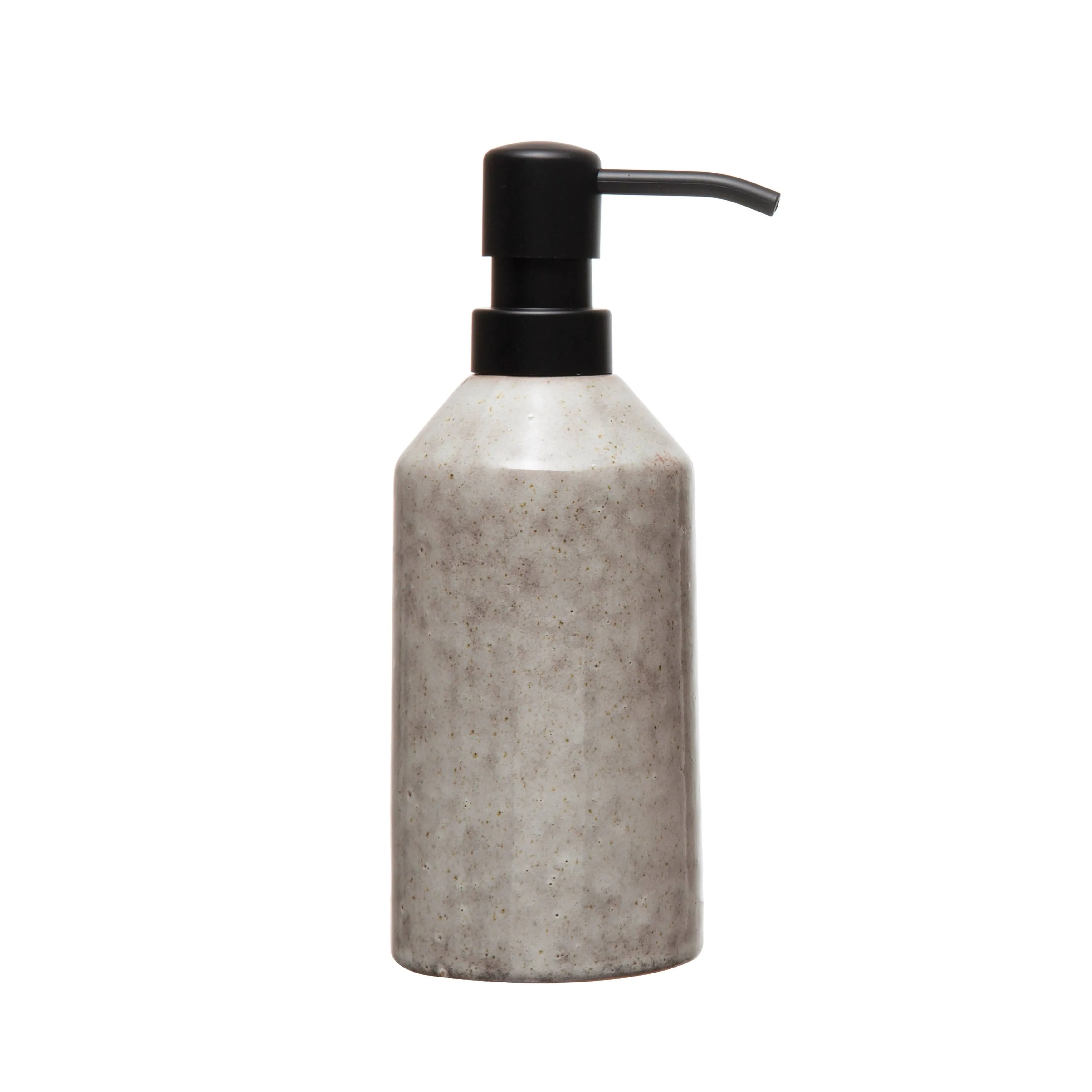 Bloomingville Neutral Colored Reactive Glaze Stoneware Black Pump Soap Dispenser