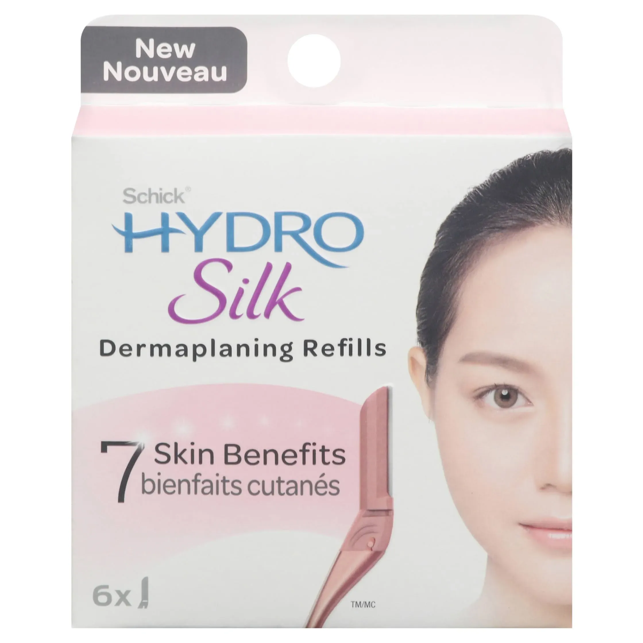 Schick Hydro Silk Varita de dermaplaning, herramienta de dermaplaning para cara con 3 cuchillas de recambio, maquinilla de afeitar para la cara de las mujeres, herramienta Dermaplane, maquinilla de