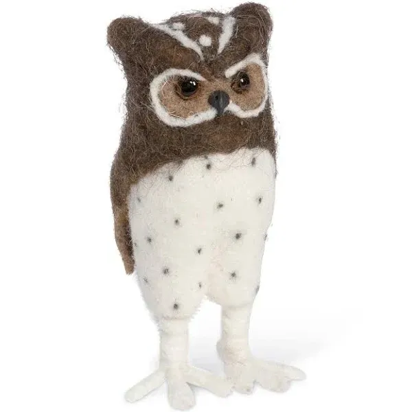 Park Hill Collection Wool Horned Owl with Brown Finish XAB10085