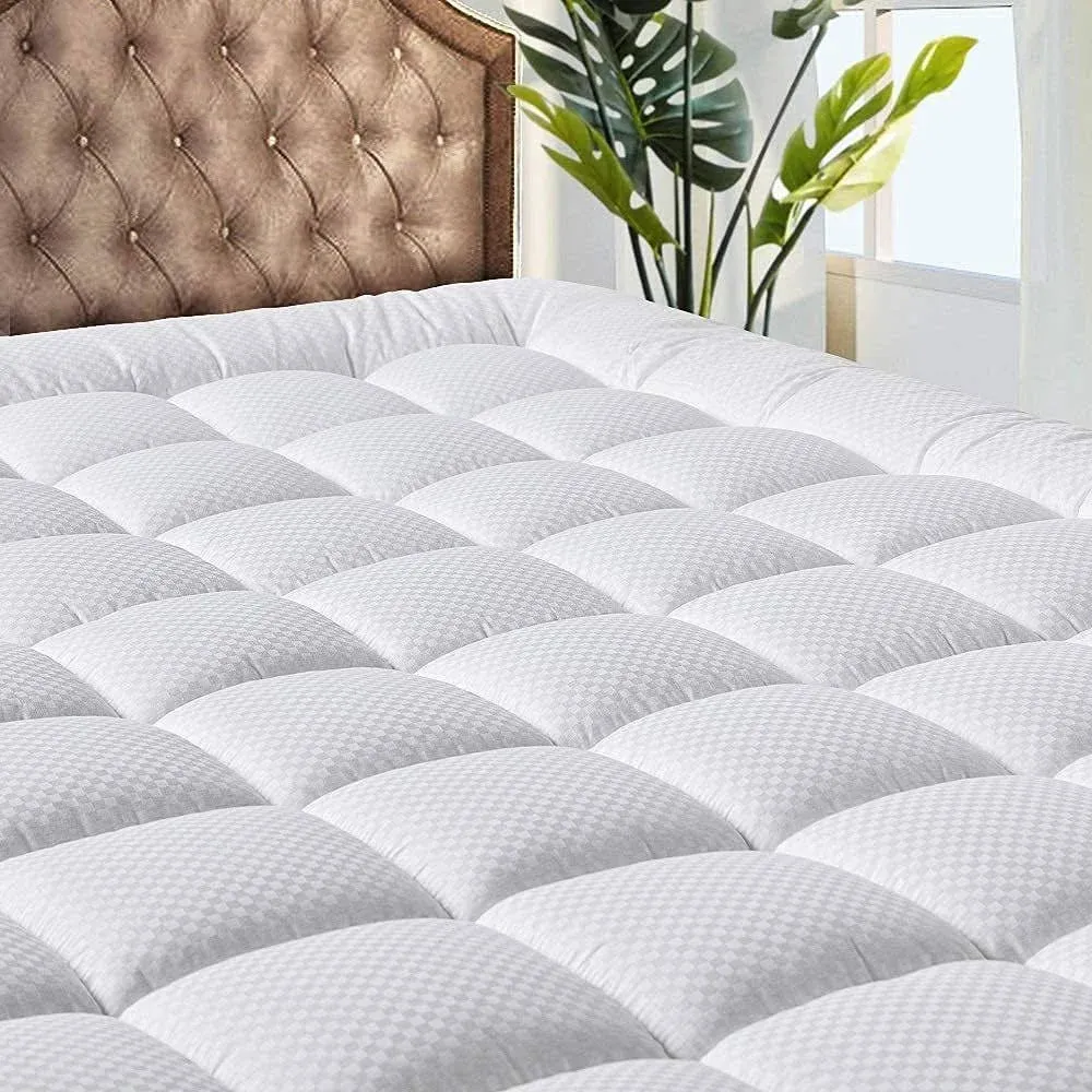 Bedding Quilted Fitted Twin Mattress Pad Cooling Breathable Fluffy Soft Mattr...