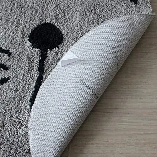 HelloTree Bathroom Rug Non-Slip Soft Shower Mat Washable Absorbent Bath Mat for Living Room Bedroom - 23.6" x 23.6", Grey