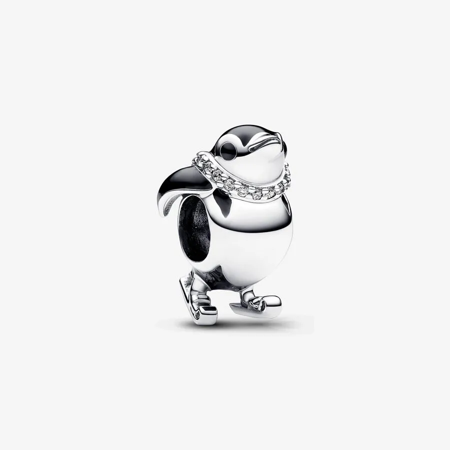 Pandora Skiing Penguin Charm - Silver