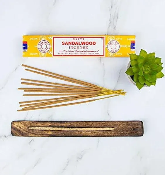 Satya Nag Champa Sandalwood Incense Sticks 15 Grams x 12 Packs 180 Grams Total ...