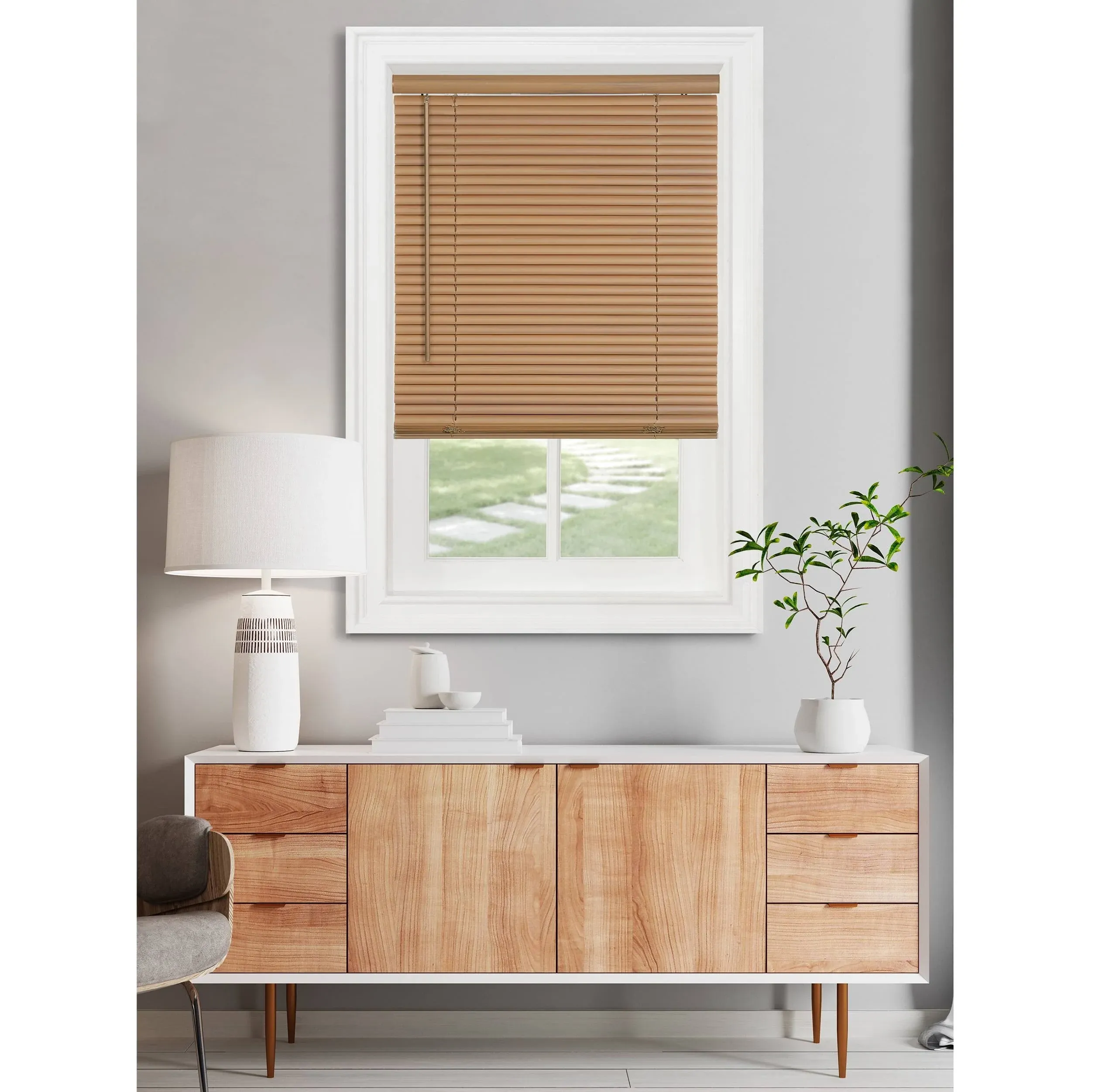 Achim Cordless GII Morningstar 1" Light Filtering Mini Blind - 48" W x 72" L - White