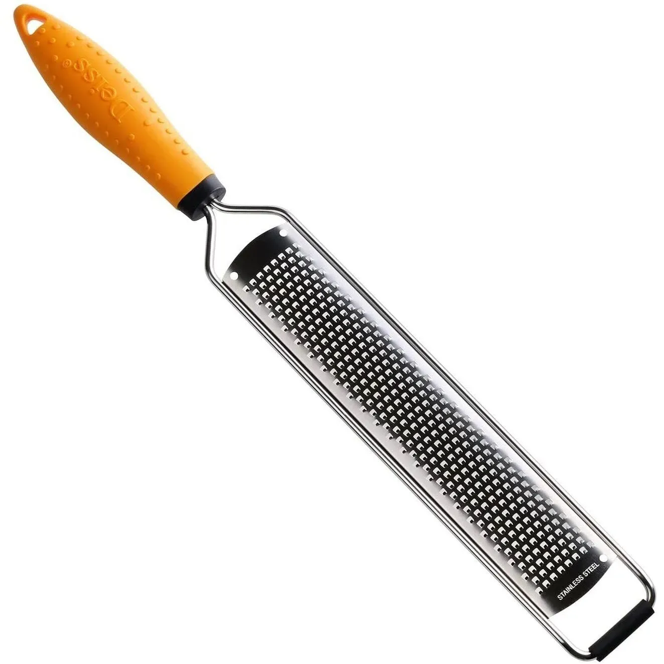 Deiss Pro Citrus Zester & Cheese Grater Parmesan Cheese Lemon, Ginger, Garlic, Nutmeg, Chocolate, Vegetables, Fruits - Razor-Sharp Stainless Steel