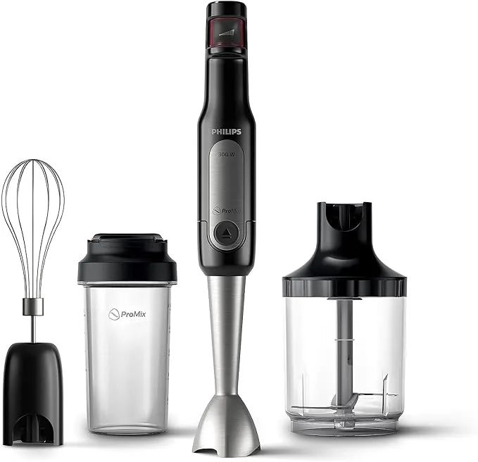 Philips ProMix Viva Collection Handblender, 300W Blending Power, SpeedTouch, On-the-Go Tumbler, Black, (HR2627/91)