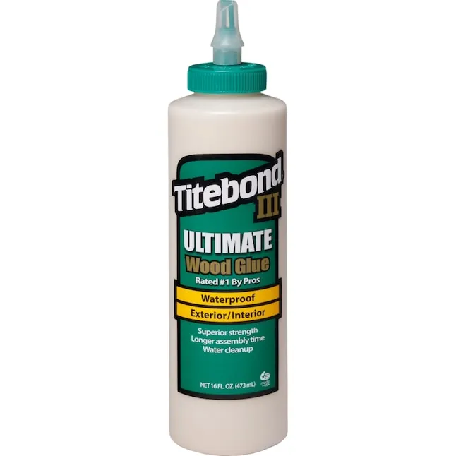 Titebond III Ultimate Wood Glue Brown Waterproof, Interior/Exterior Wood Adhesive (Actual Net Contents: 16-fl oz)