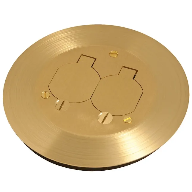 Raco Floor Box Cover, Brass, Shape: Round, 6-1/4" Length, 6-1/4" Width