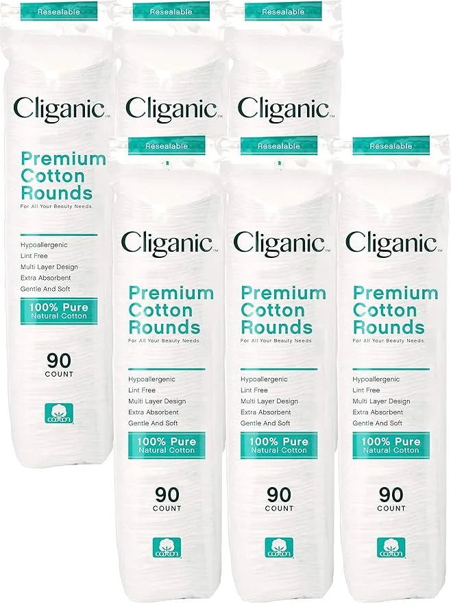 Cliganic Premium Coton ronds pour le visage