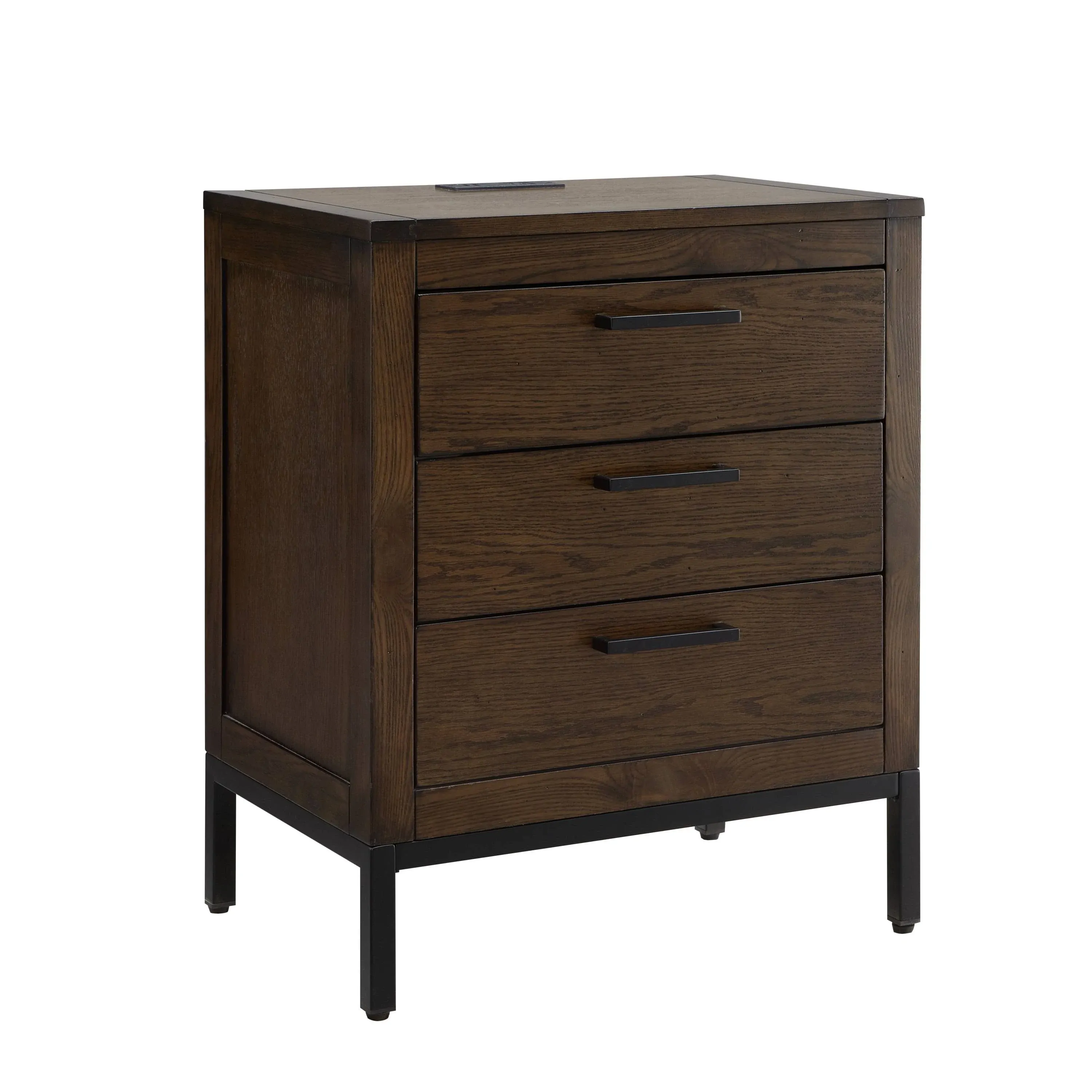 9076 Tableau Nightstand Side Table Three Drawer Rustic Modern USB-C Fast Chargin