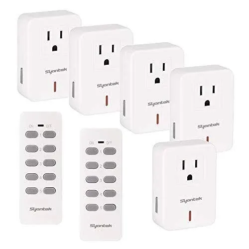 Remote Control Outlet Wireless Light Switch for Household Appliances, Expandable Remote Light Switch Kit, Up to 100 ft Range, FCC Certified, ETL Listed, White (3 Outlets + 1 Remotes)