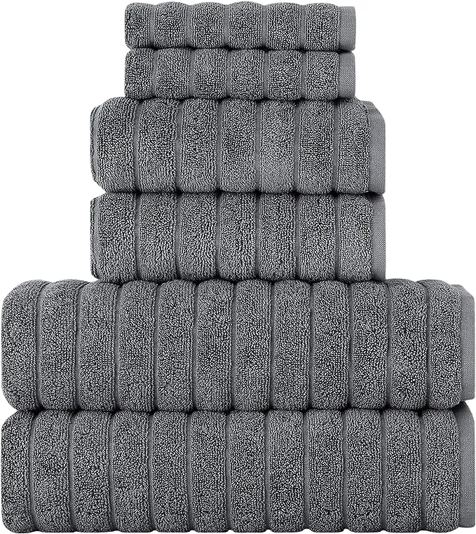 Classic Turkish Towels CTT Luxury Hand Towels for Bathroom Set of 4, 100% Turkish Cotton, Quick Dry & Comfy Towels for Hotel & Spa, Highly Absorbent | 20"x32" (Grey)