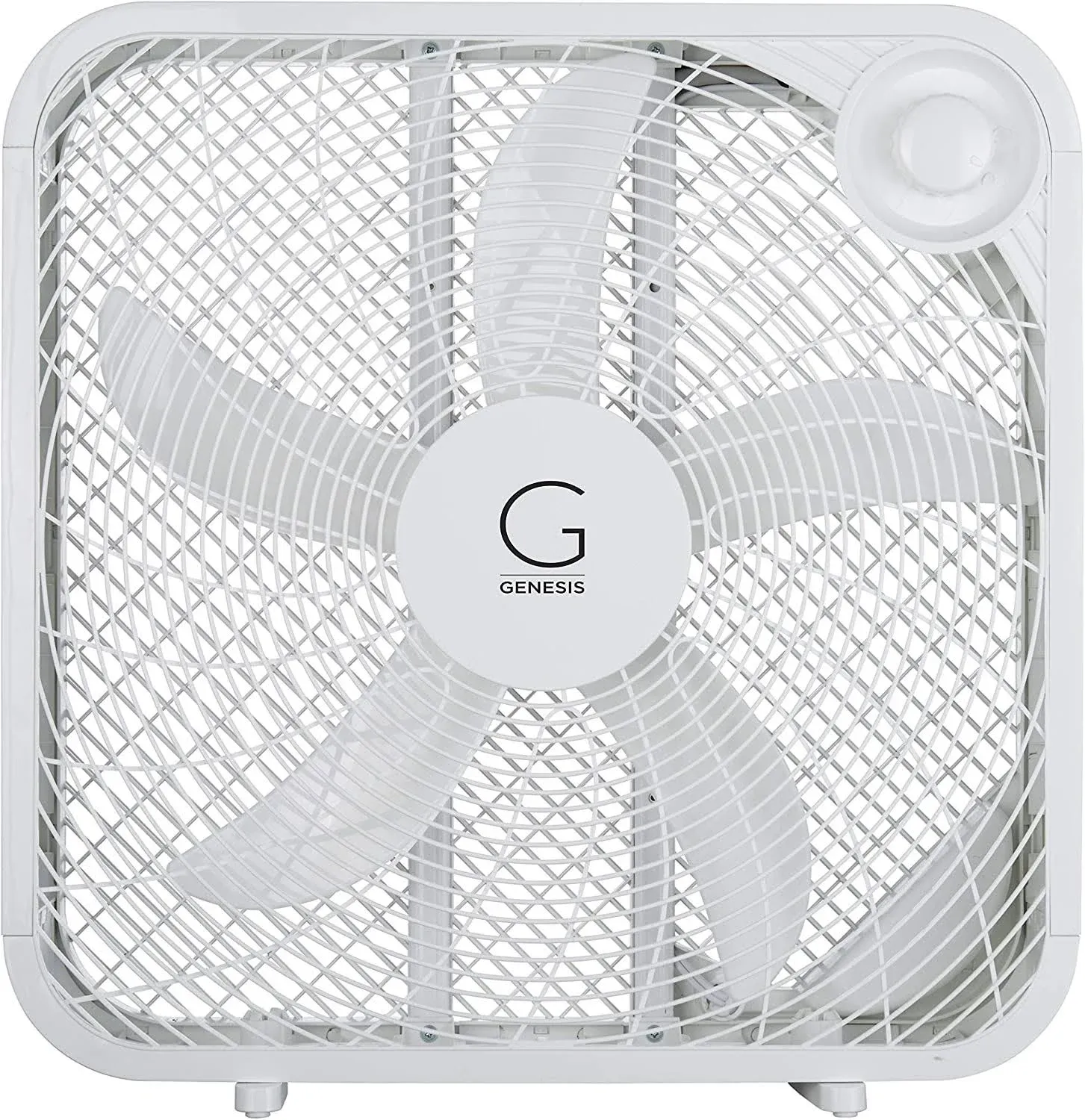 Genesis 20" Box Fan, 3 Settings, Max Cooling Technology, Carry Handle, White (G20BOX-WHT)