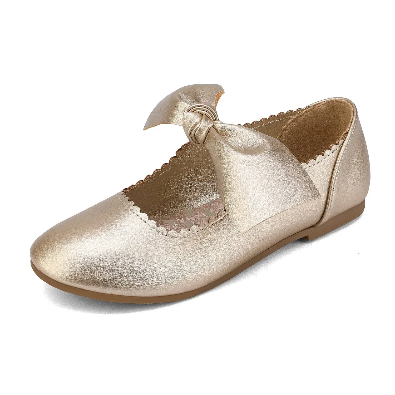 DREAM PAIRS Girls Ballerina Flats Mary Jane Front Bow Dress Shoes