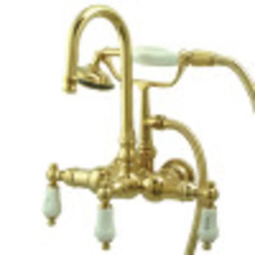 Kingston Brass CC9T2 Vintage Polished Brass Wall Mount Clawfoot Tub Filler with ...