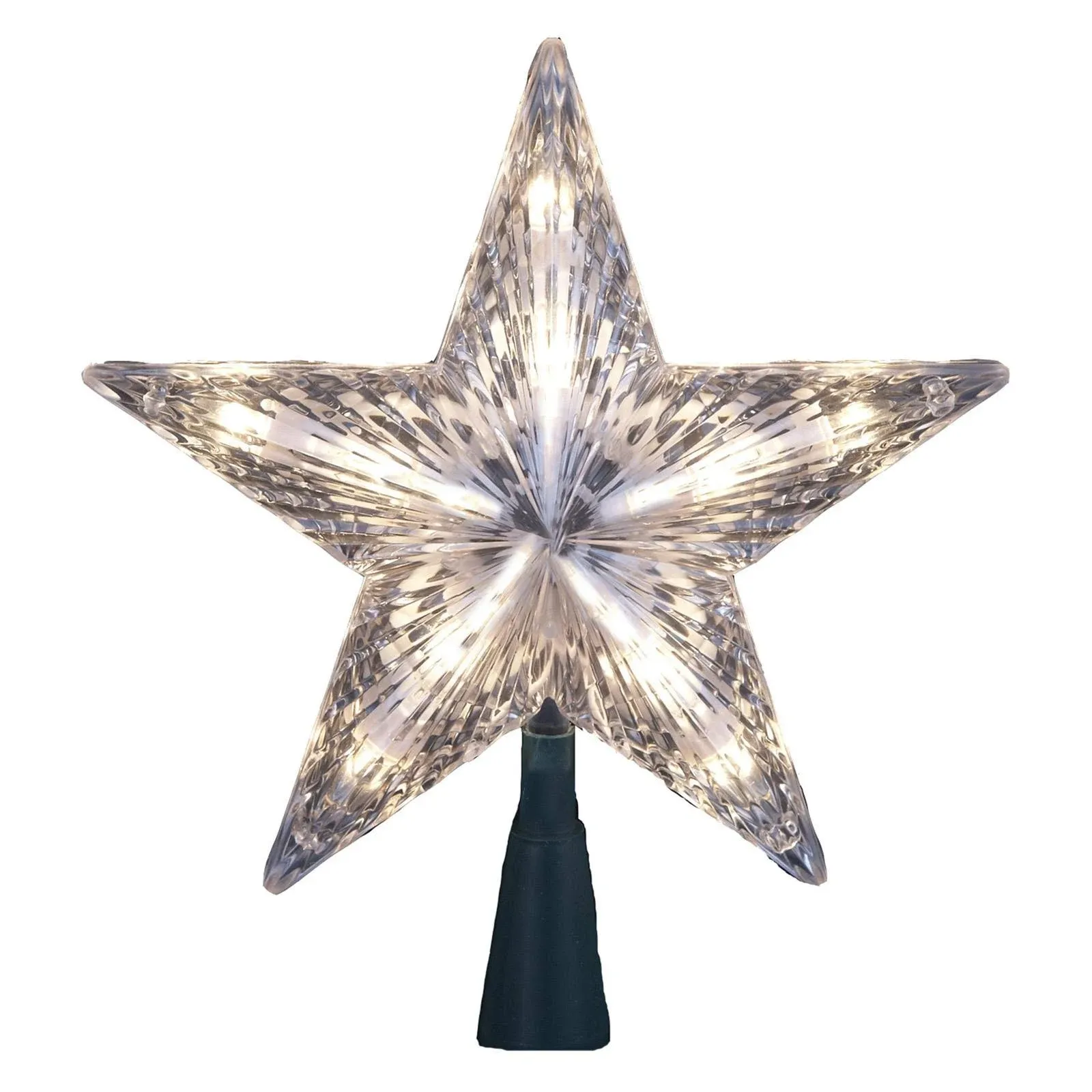 Kurt Adler 10-Light 7" Star Treetop - Clear