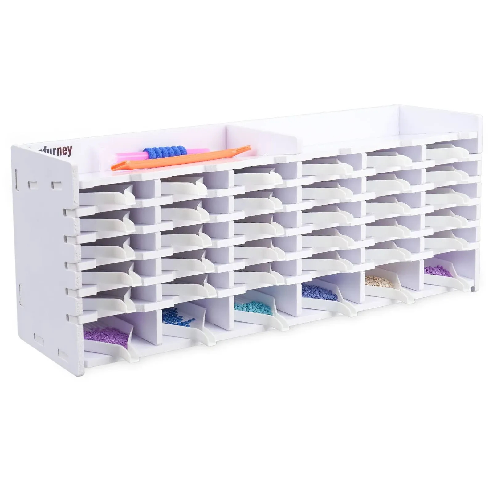 Sanfurney 36 Slots Diamond Painting 36 slots tower with small trays, White 