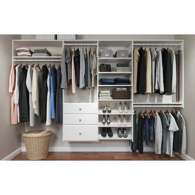 Easy Track 6-ft to 10-ft W x 7-ft H Weathered Grey Solid Wood Closet System