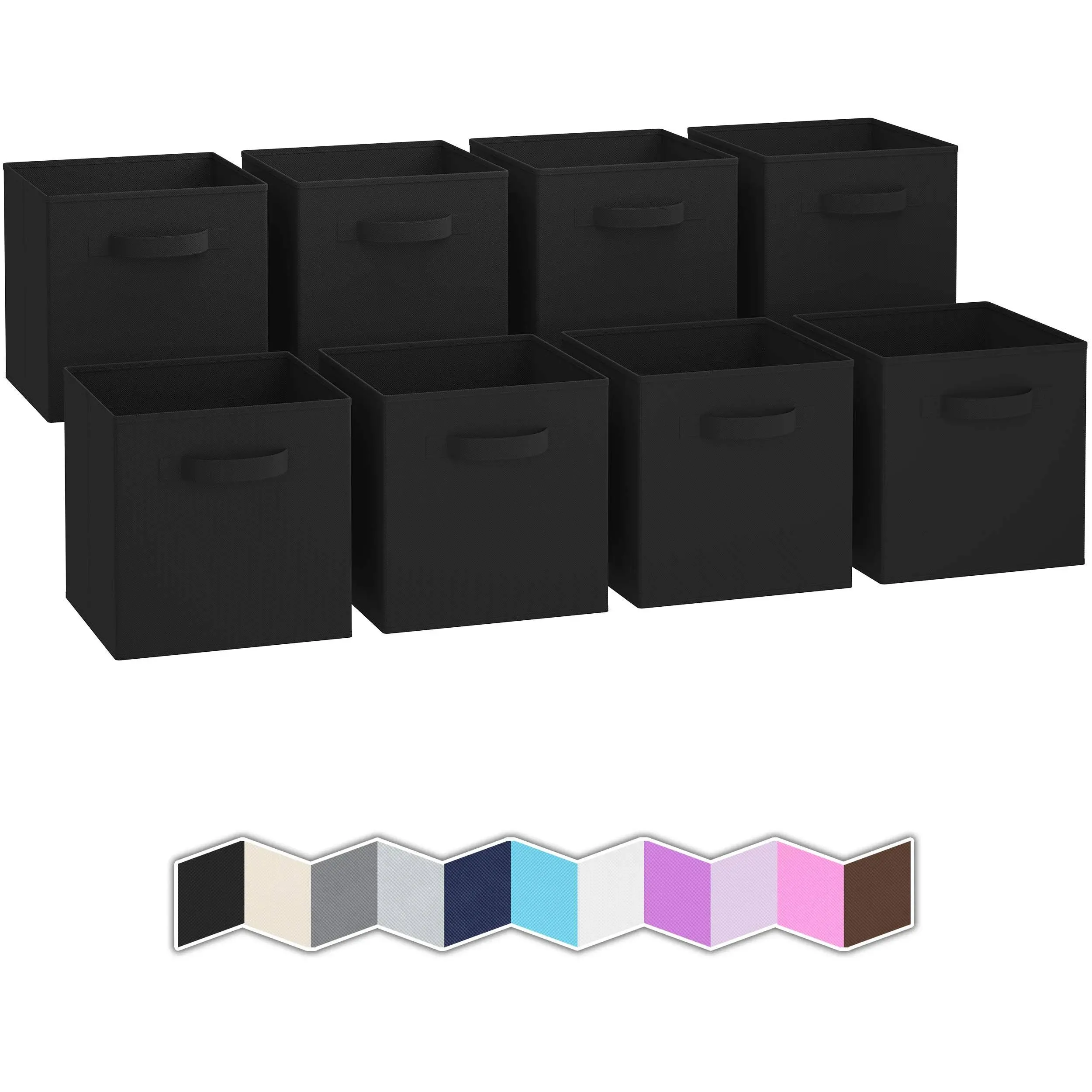 Royexe Storage Bins - Set of 8 - Storage Cubes | Foldable Fabric Cube Baskets Features Dual Handles. Cube Storage Bins.