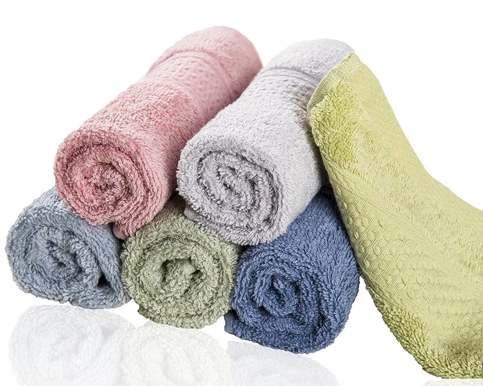 Cleanbear Pure Cotton Wash Cloths Face Towels