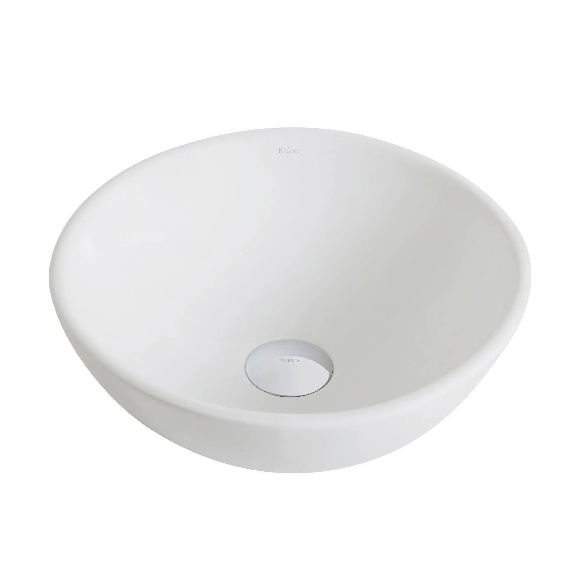 Kraus KCV-341-ORB Elavo White Ceramic Small Round Vessel Bathroom Sink - Oil ...