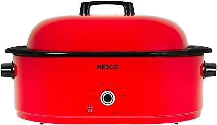 Nesco 18 qt Red Porcelain Roaster Oven