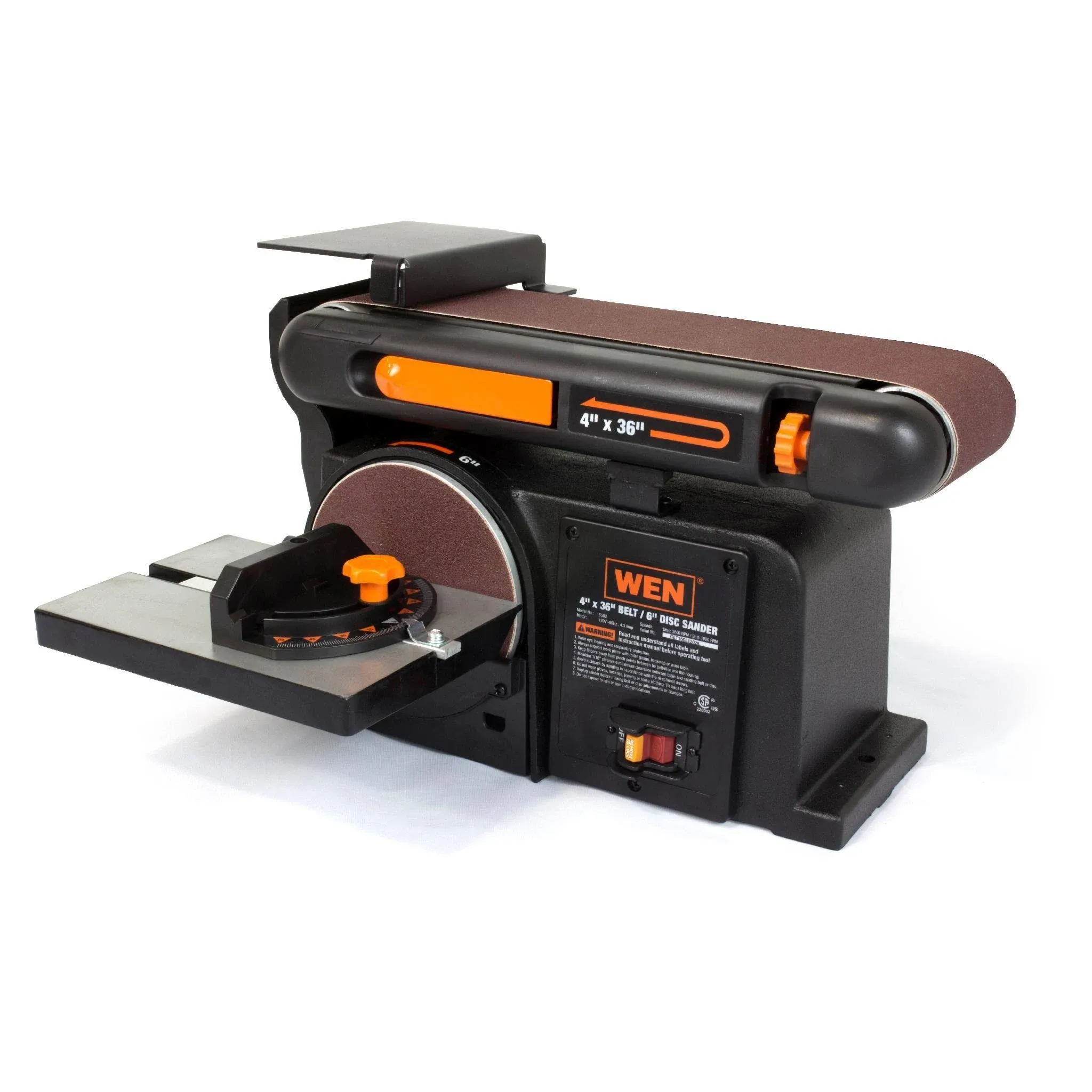 Wen 4 x 36-Inch Belt and 6-Inch Disc Sander with Cast Iron Base