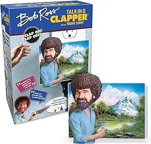 Clapper Bob Ross Talking Night Light, Wireless Sound Activated On/Off Light Switch, Clap Detection, Perfect for Kitchen/Bedroom/TV/Appliances, 120 V Wall Plug, Smart Home