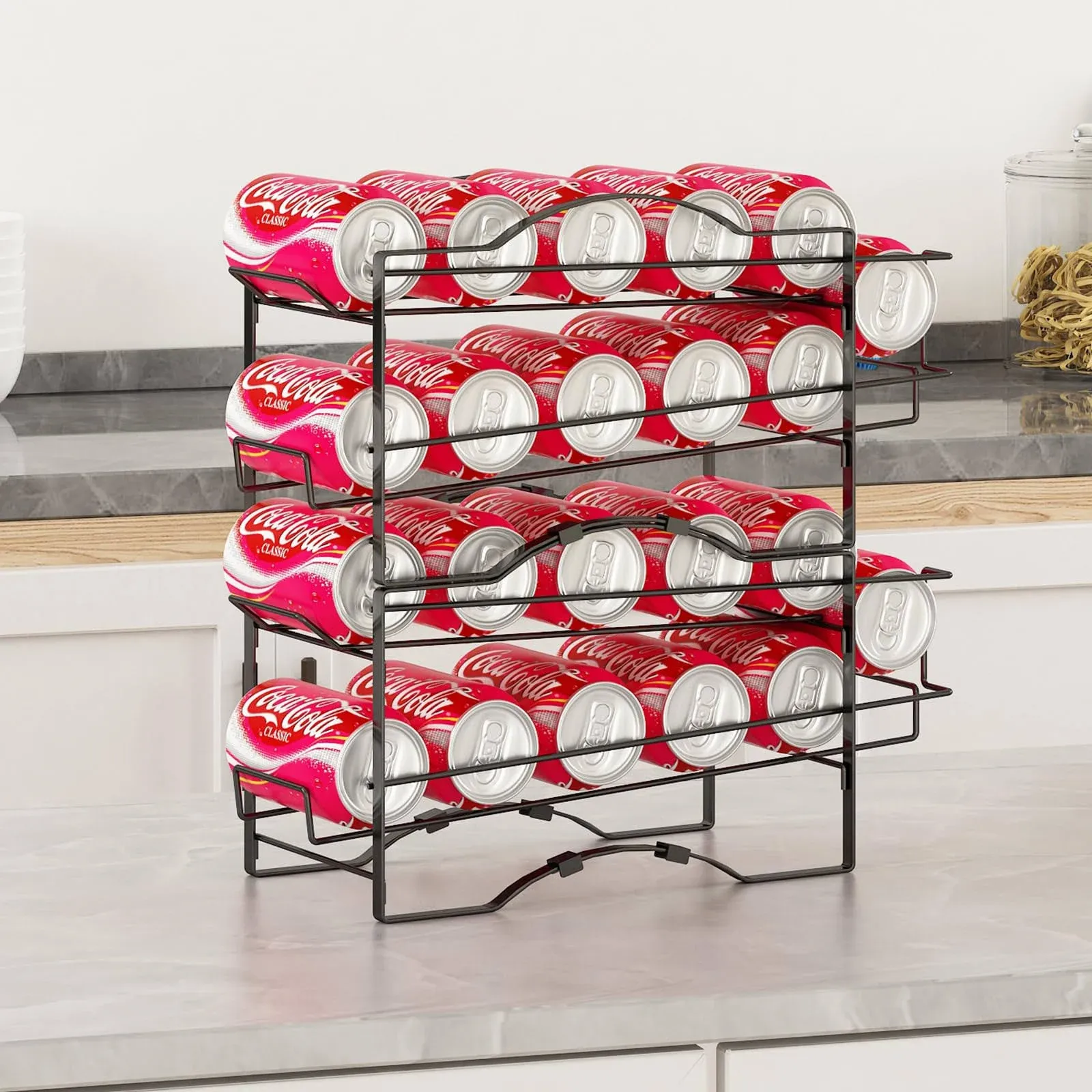 GILLAS 2 Pack Soda Can Organizer Rack for Pantry, Stackable Beverage Soda Can ...