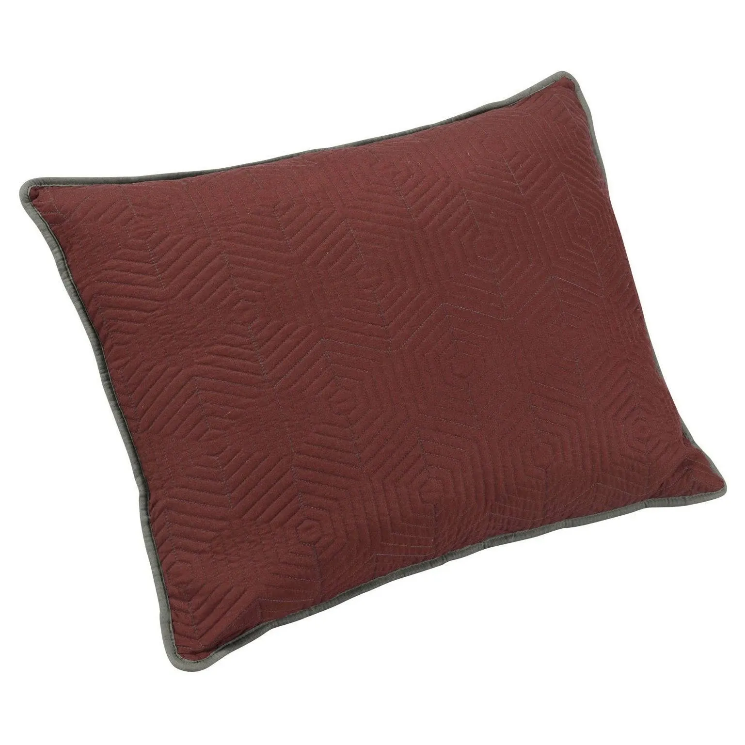 Brielle Honeycomb Reversible Sham Set, Standard, Russet Red/Dark Grey