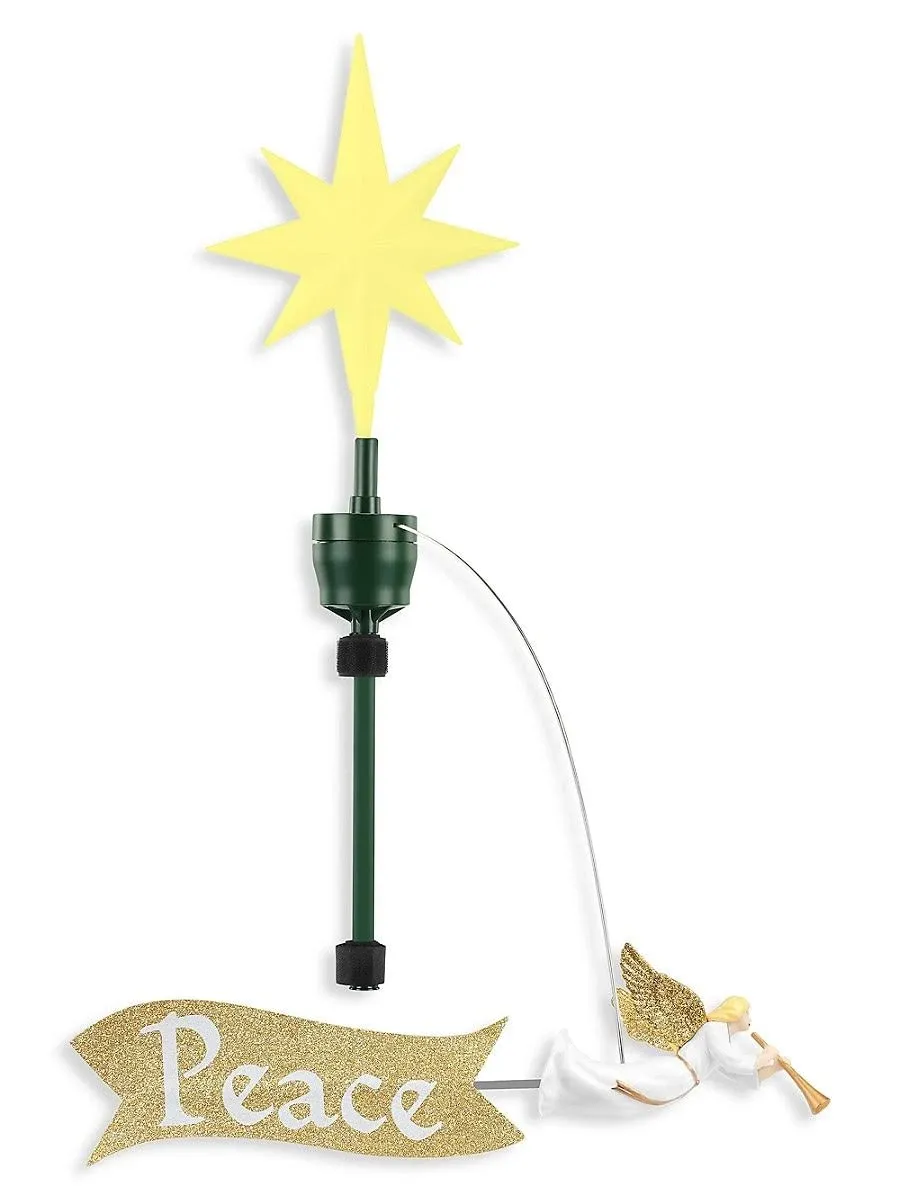 Animated Angel Tree Topper with Banner Mr. Christmas