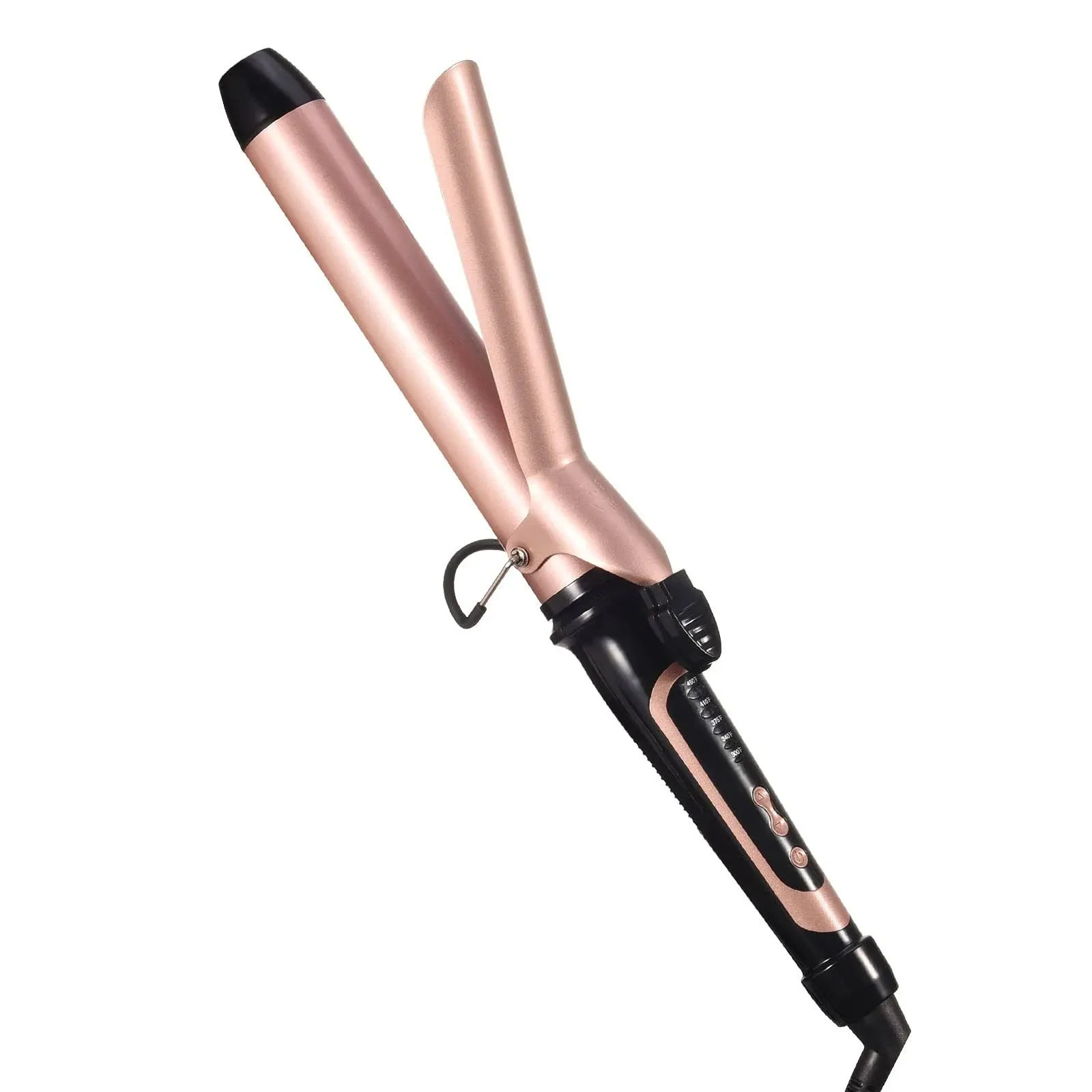 1.25 Inch Clipped Curling Iron With Extra Long Tourmaline Ceramic Barrel Profess