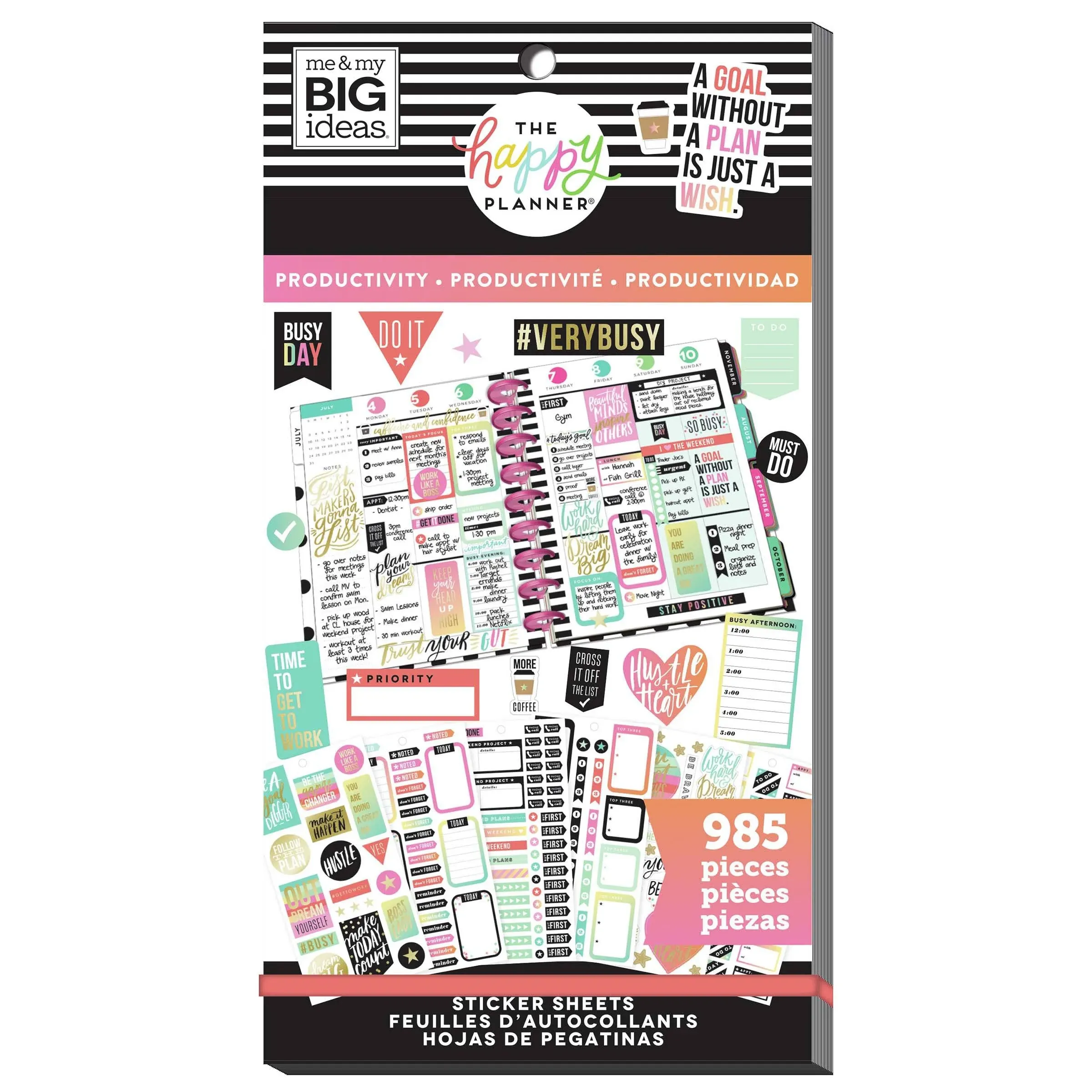 Happy Planner Sticker Value Pack-Productivity - Classic, 985/Pkg