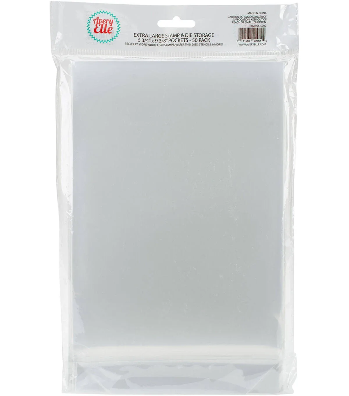 Avery Elle SS-5001 Stamping and Embossing Plate Storage Bags, Transparent, 16.51 x 15.87 x 1.9 cm, 17.14 x 22.22 x 1.27 cm