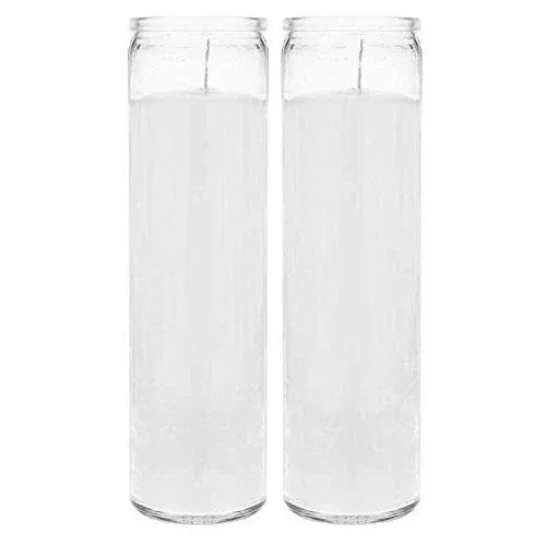 White Glass Jar Candles, 8 in.