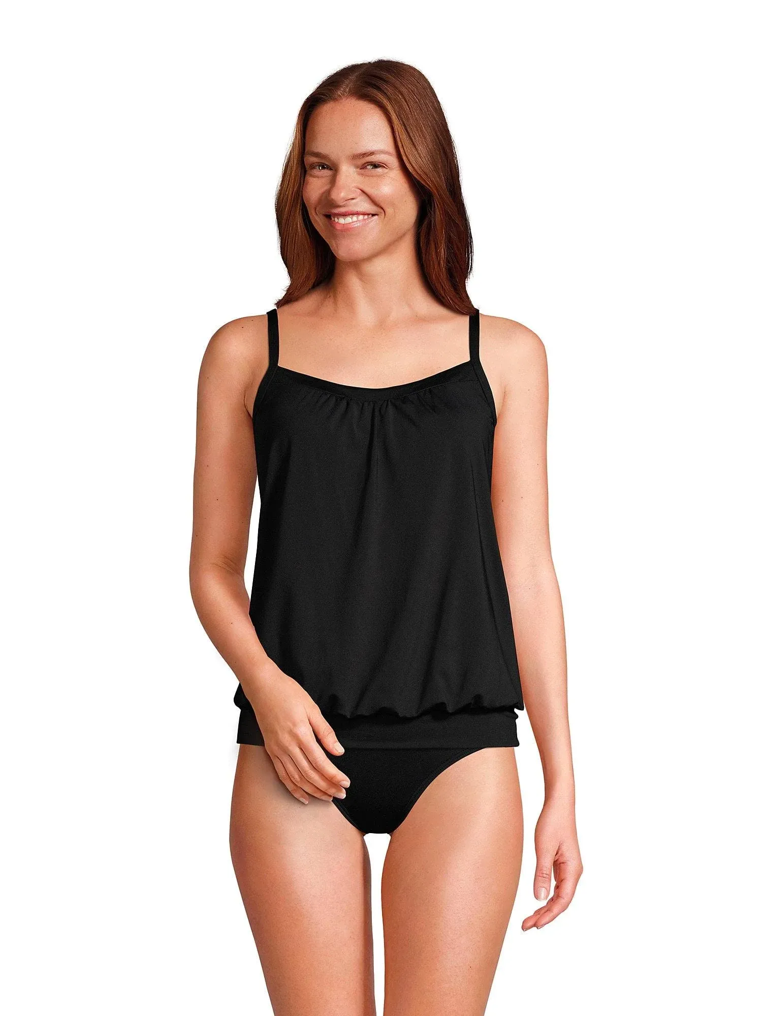 Lands end blouson Tankini swim top 12 DD