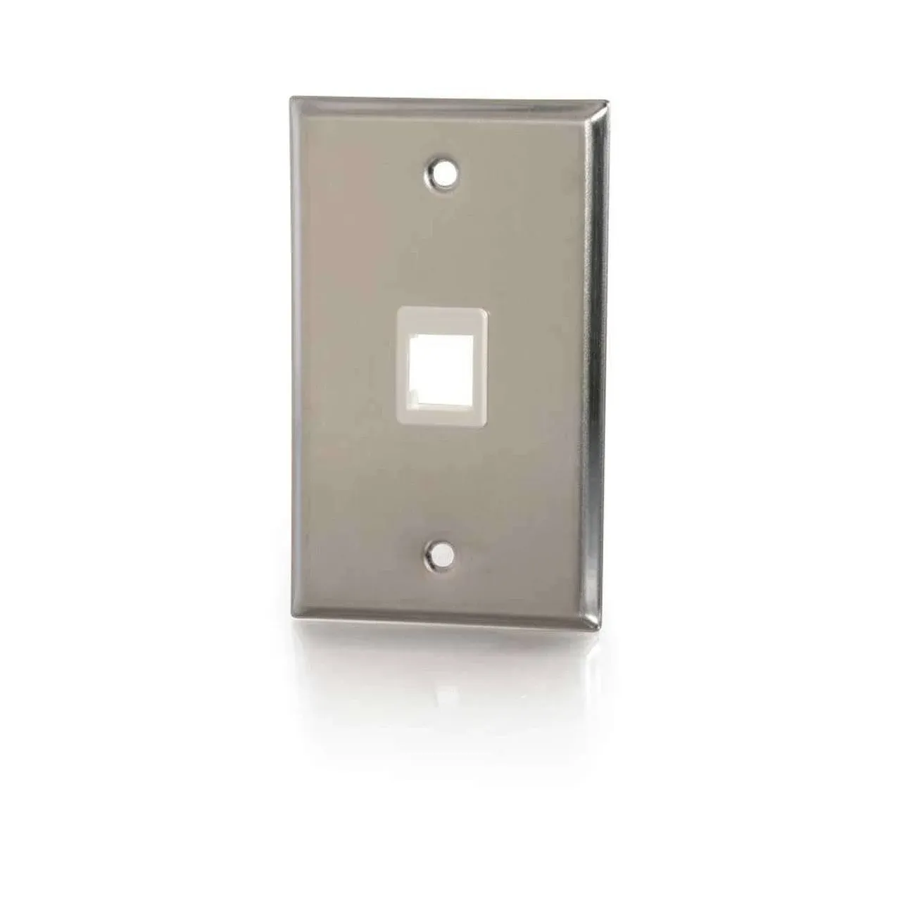 C2G 37093 1-Port Keystone Single Gang Stainless Steel Wall Plate