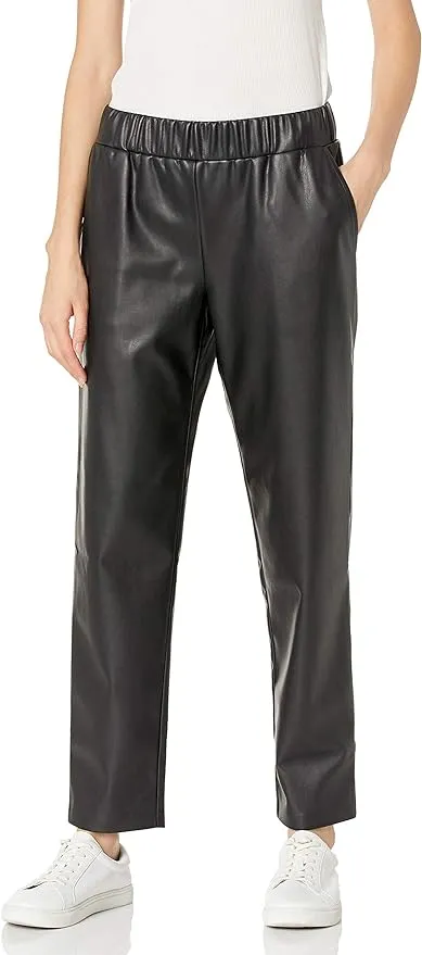 The Drop Women's @Lisadnyc Vegan Leather Pull-On Jogger