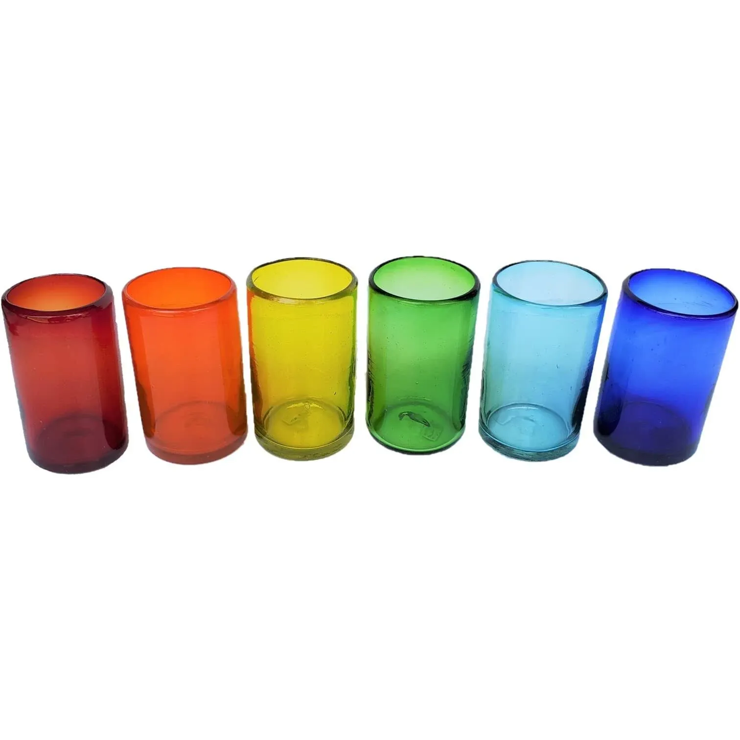 HIGHT QUALITY  Rainbow Colored 14 Oz Drinking Glasses (Set of 6), Recycled ?