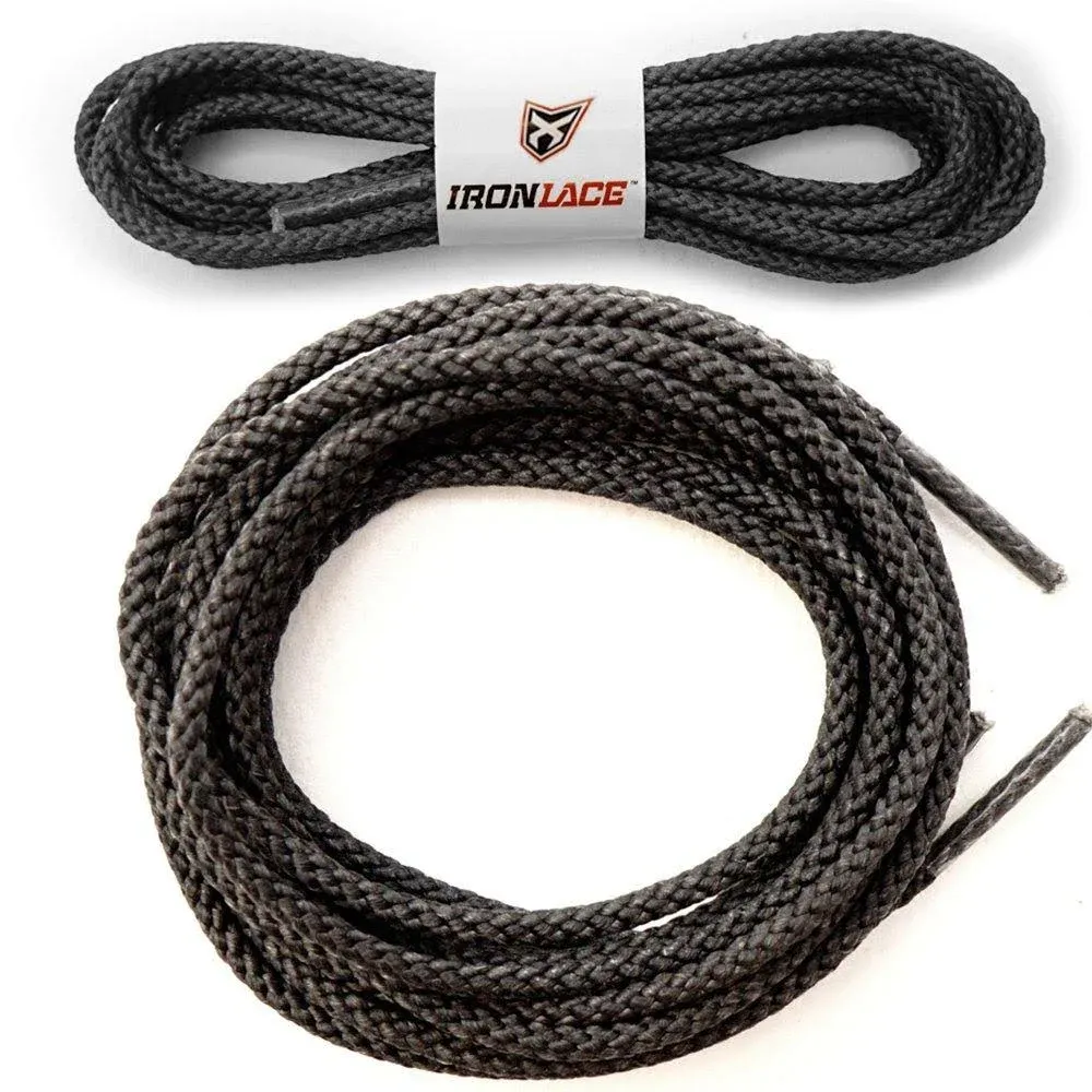 IRONLACE Unbreakable Round Bootlaces - Indestructible, Waterproof & Fire Resistant Boot & Shoe Laces