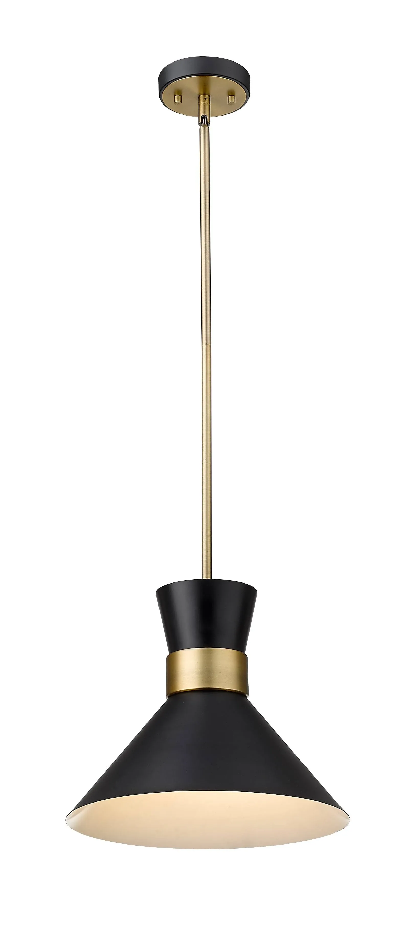 Soriano 1 Light 13.25 inch Matte Black and Heritage Brass Pendant Ceiling Light