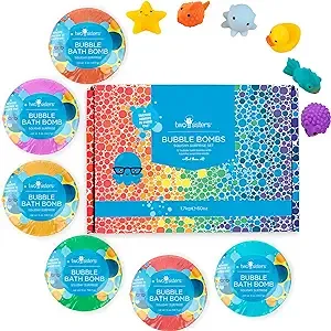 Christmas Bath Bombs for Kids with Surprise Toys Inside (6 Pack) - Stocking Stuffers & Christmas Gift for Kids, Boys and Girls - Holiday Bubble Bath with Cheerful Scents, USA Made by Two Sisters