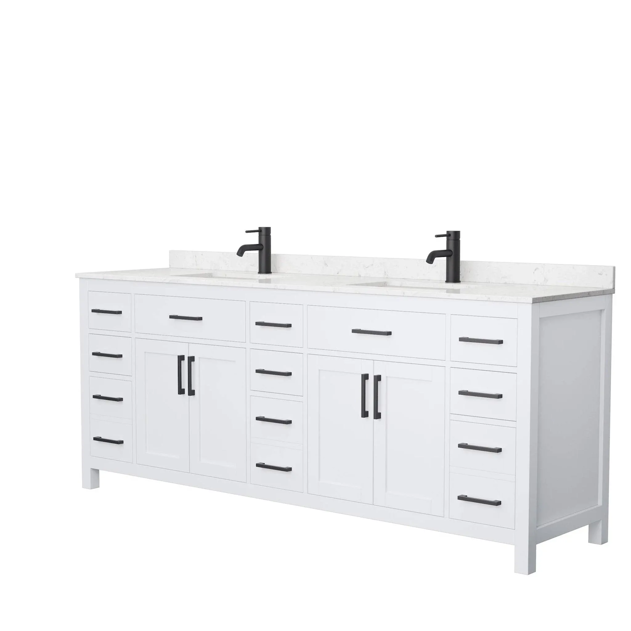 Wyndham Collection WCG242484D-UNS<wbr/>MXX Beckett 84&#034; - White / Carrara Cultured