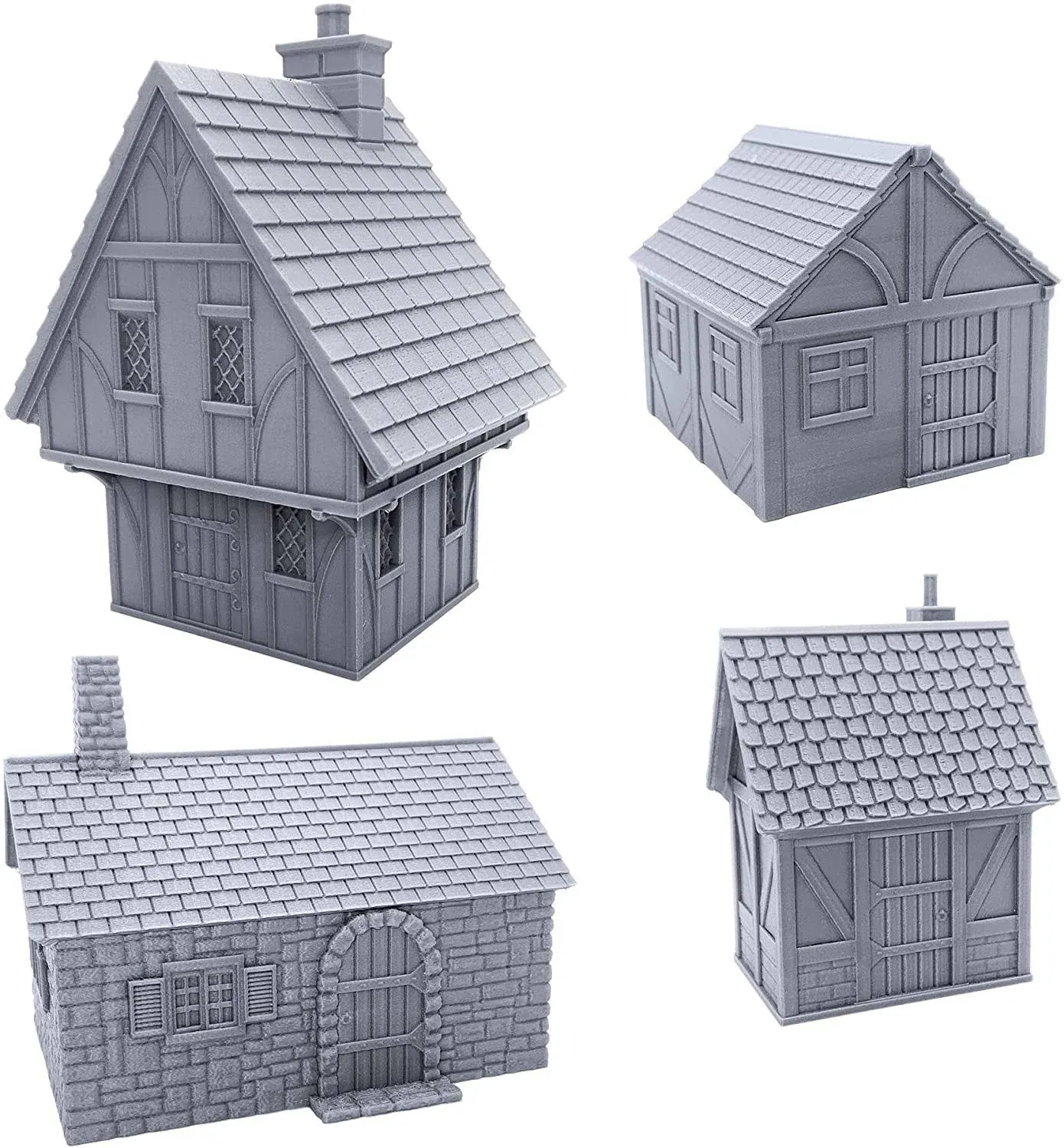 EnderToys Cottage Bundle, Terrain Scenery for Tabletop 28mm Miniatures Wargame, 3D Printed and Paintable