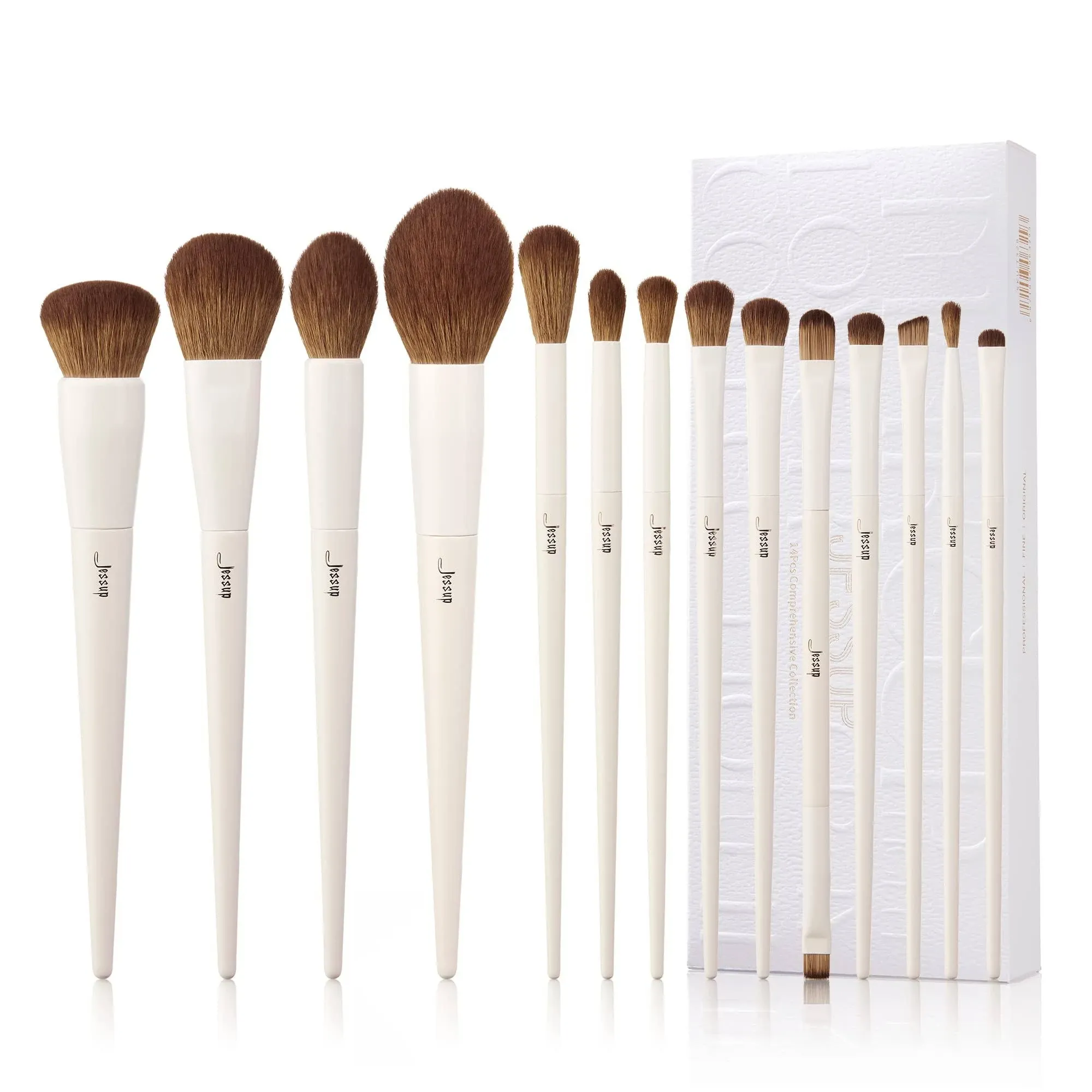 Jessup Makeup Brushes 14pcs Makeup Brush Set Premium Synthetic Powder Foundation ...